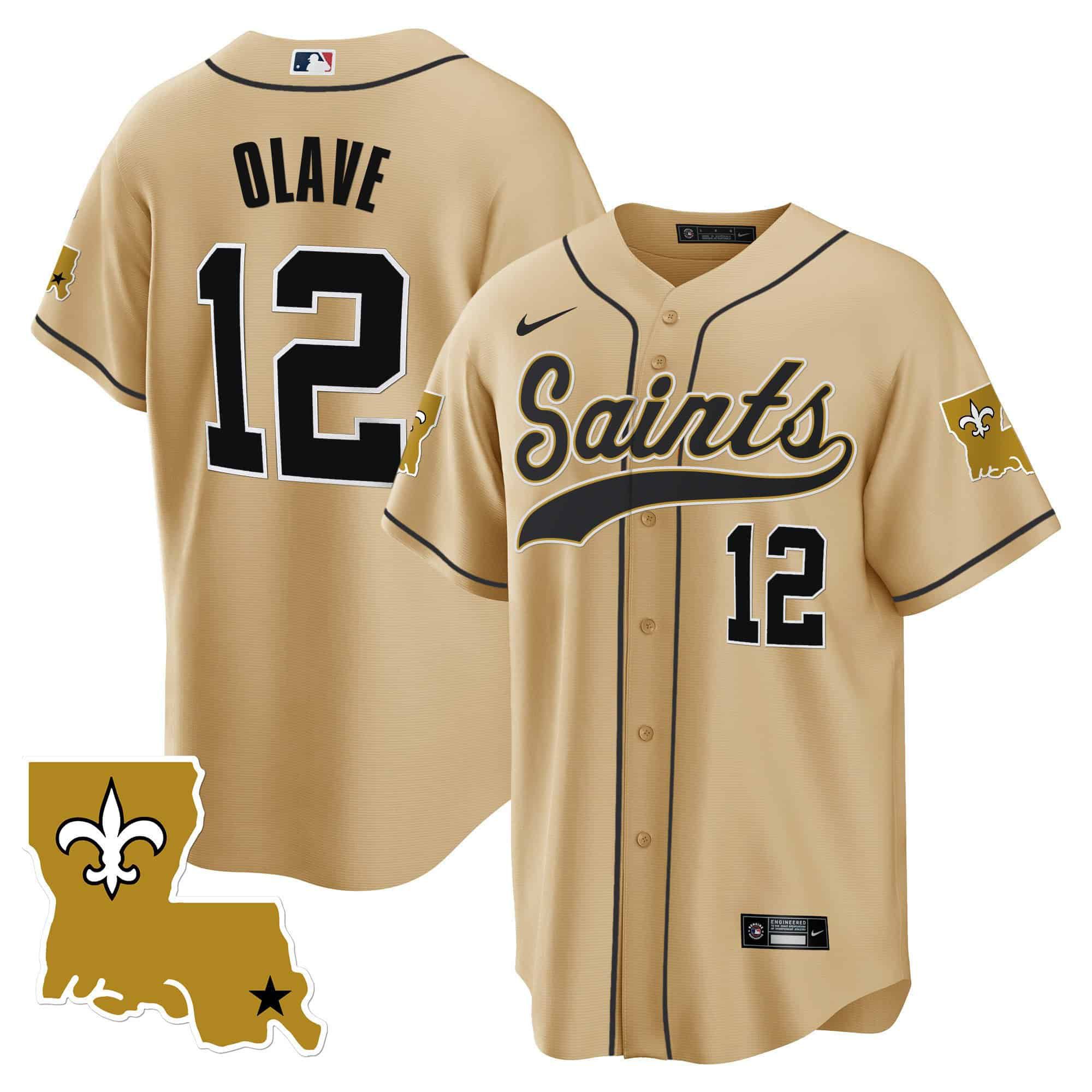 Men New Orleans Saints #12 Olave Yellow 2024 Nike 1987 Legacy Cool Base NFL Jersey